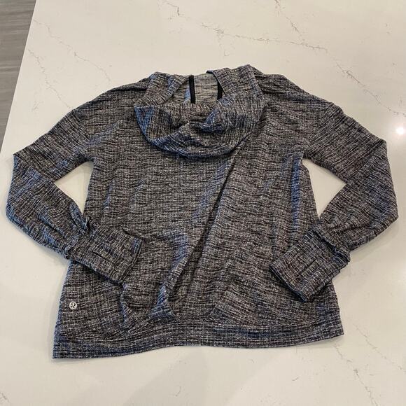 Lululemon‎ Extra Mile Hoodie Pullover Grey Black White size 2 - Picture 4 of 10